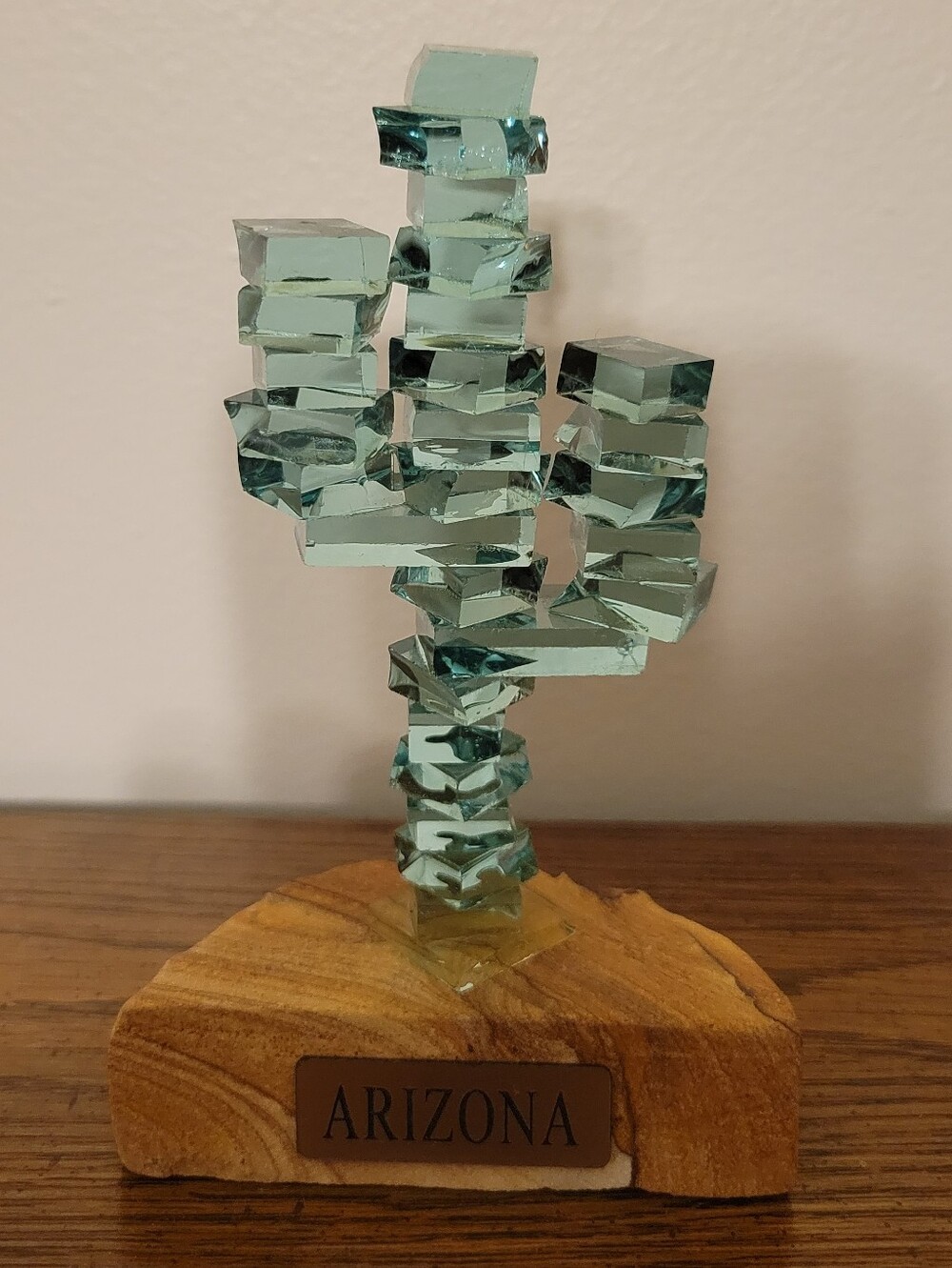 Stacked Green Glass Souvenir From Arizona, Pre-owned